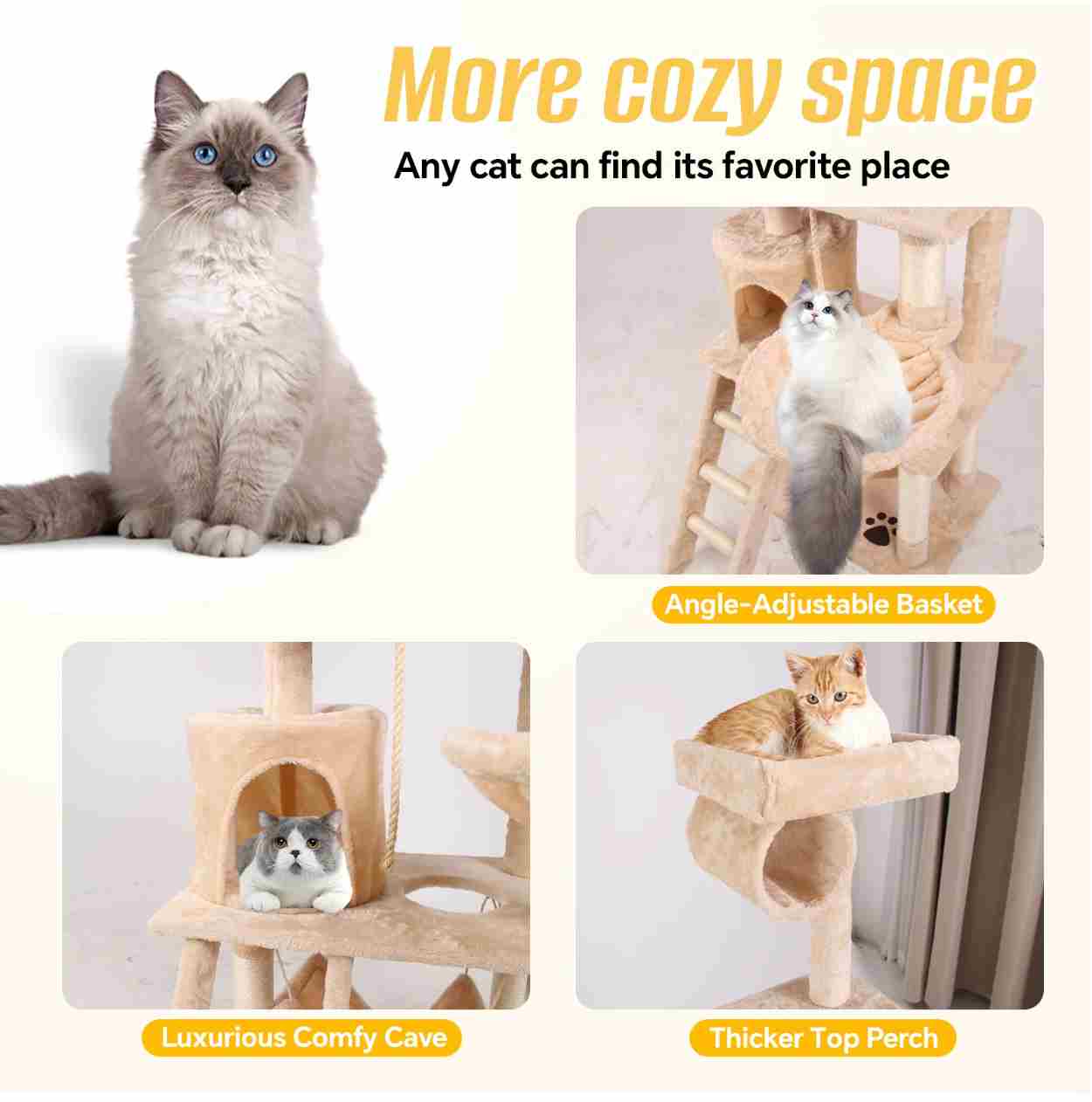 Multilevel Altay Velvet Cat Tree