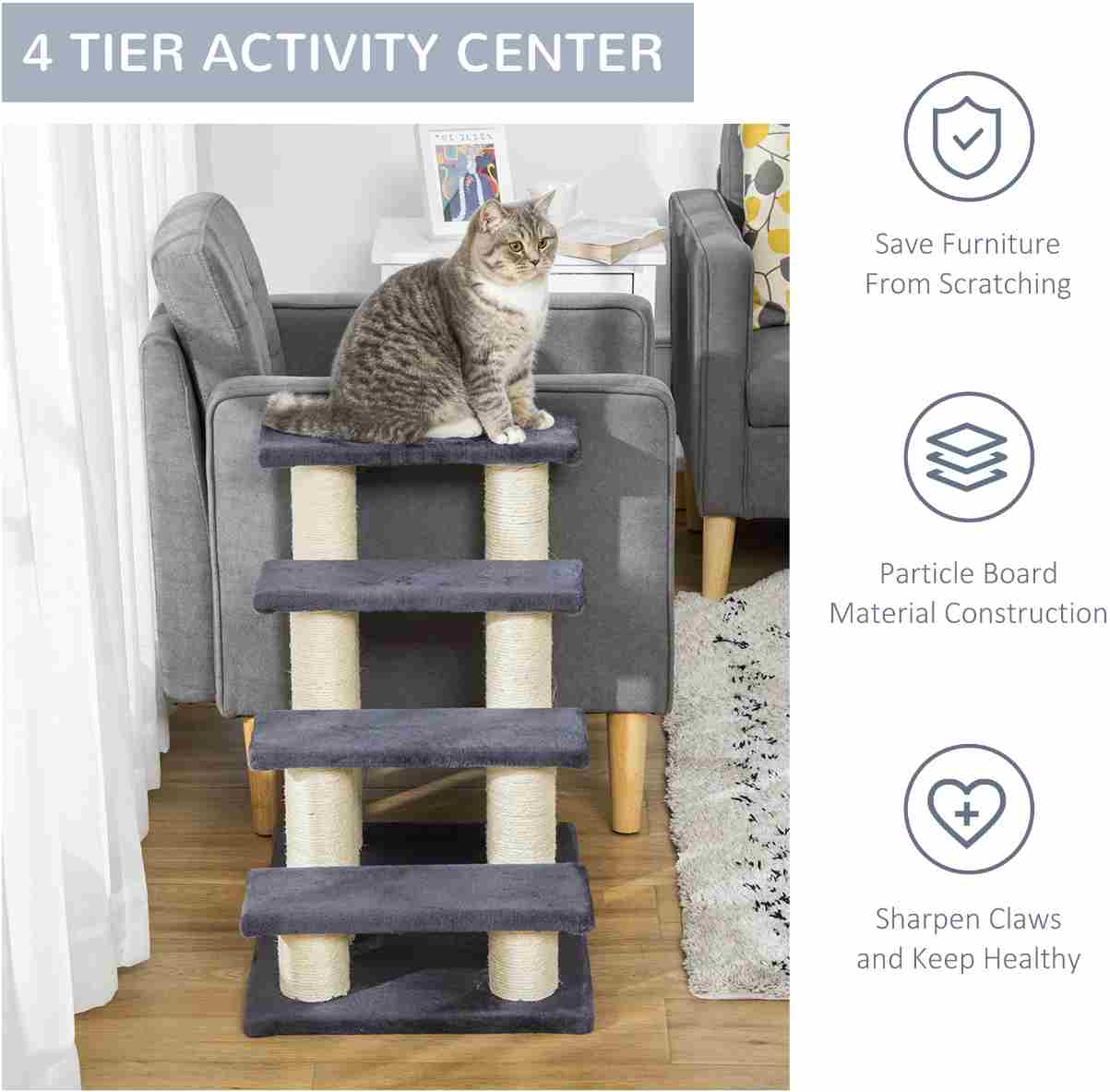Cat Tree with 4 Steps