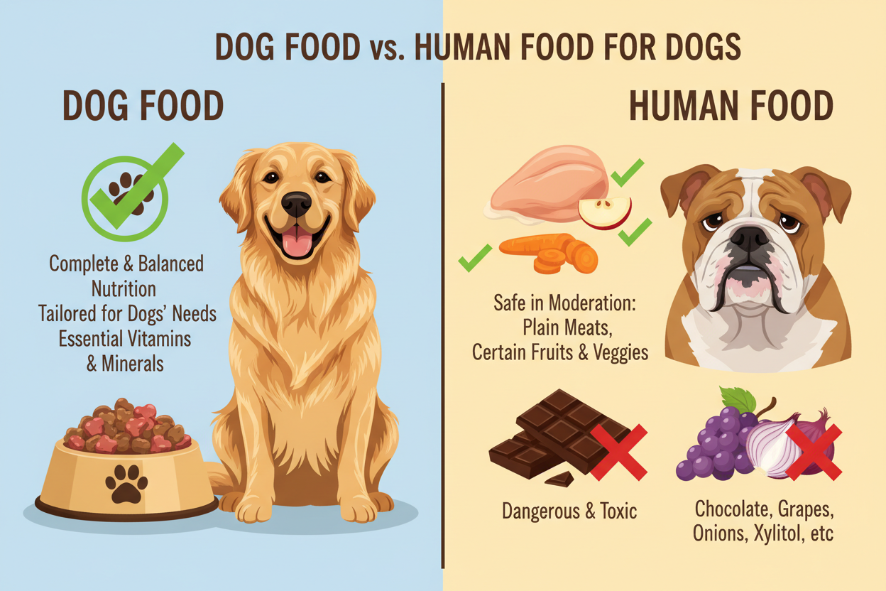 Sollten Hunde Hundefutter oder Menschenessen bekommen?