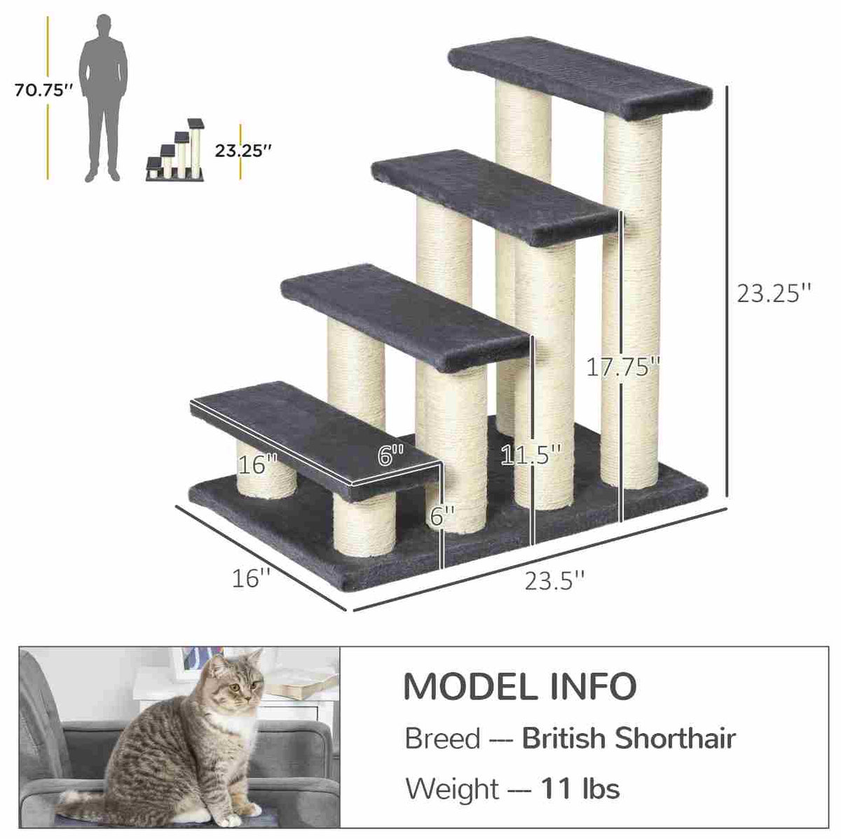 Cat Tree with 4 Steps