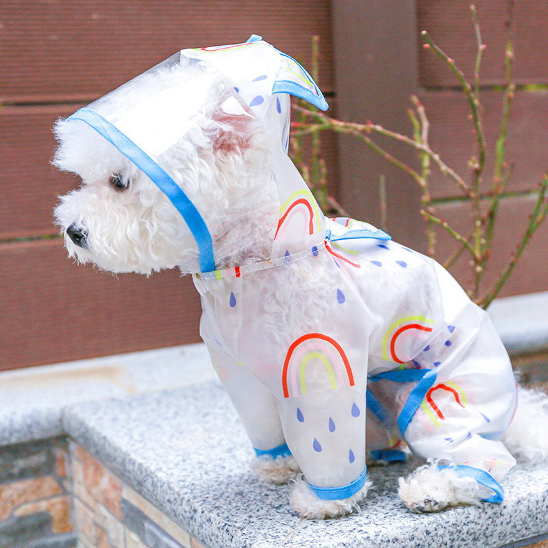 Rainbow Puddle Raincoat with Ears